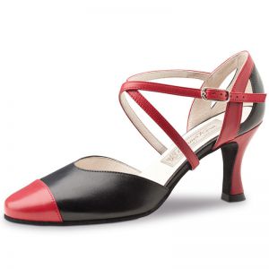 Chaussures de danse Werner Kern "Brooke" 6,5 cm cuir rouge et noir