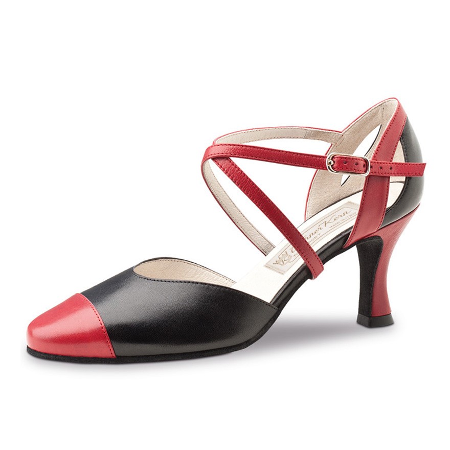 Chaussures de danse Werner Kern "Brooke" 6,5 cm cuir rouge et noir