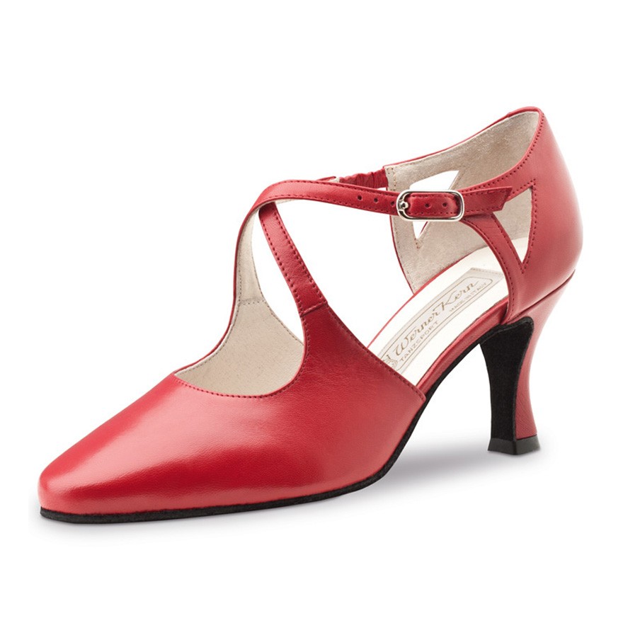 Chaussures de danse Werner Kern "Ines" 6,5 cm cuir rouge