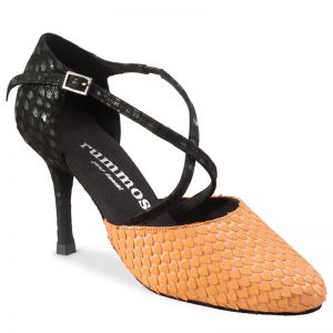 Chaussures de danse Rummos "Mafalda" cuir orange écailles