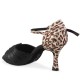 Chaussures de danse Elite Rummos "Cleopatra" cuir lézard noir et léopard