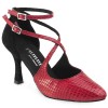 Chaussures de danse Rummos "Olivia" cuir serpent rouge