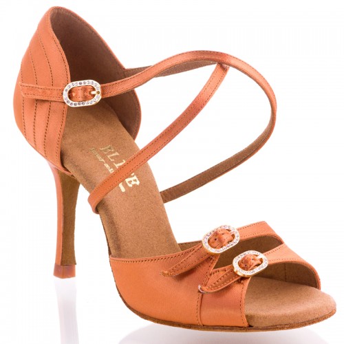 Chaussures de danse Elite Rummos "Diana" satin tan foncé