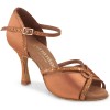 Chaussures de danse Rummos "Selma" satin tan foncé et glitter