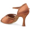 Chaussures de danse Rummos "Selma" satin tan foncé et glitter