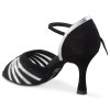 Chaussures de danse Rummos "Tatiana" nubuck noir et cuir argent