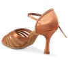 Chaussures de danse Rummos "Tatianna" satin tan et glitter