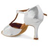 Chaussures de danse Elite Rummos "Lilla" cuir argent shinny