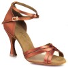 Chaussures de danse Rummos "Mia" satin tan foncé