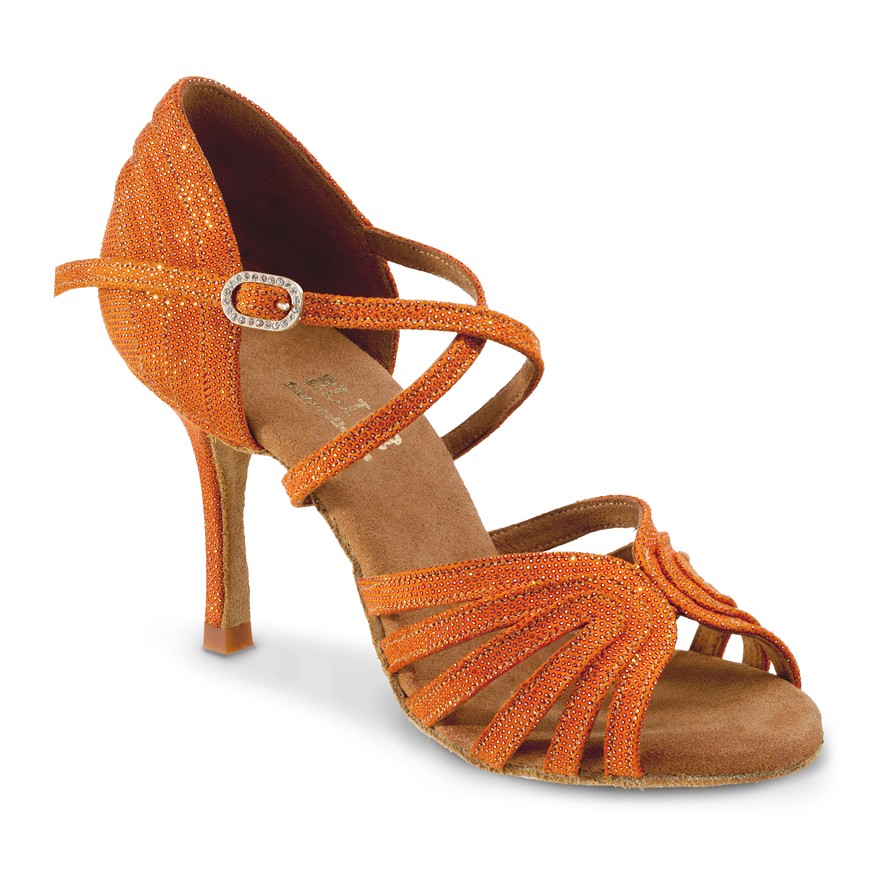 Chaussures de danse professionnelle Elite Rummos "Barbara" cuir orange shinny