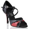 Chaussures de danse Elite Rummos "Paloma" cuir noir et rouge vernis