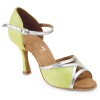 Chaussures de danseElite Rummos "CArmen" cuir vert et argent