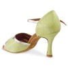 Chaussures de danseElite Rummos "CArmen" cuir vert et argent