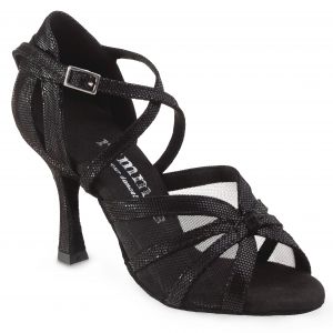Chaussures de danse Rummos "Gretta" cuir noir imitation peau de l&eacute;zard