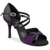 Chaussures de danse Elite Rummos "Paloma" cuir noir vernis et daim violet