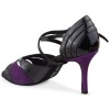 Chaussures de danse Elite Rummos "Paloma" cuir noir vernis et daim violet
