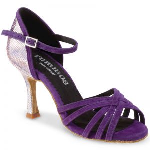 Chaussures de danse Rummos "Marylin"daim violet et cuir argent
