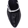 Chaussures de danse Rummos "Zita"cuir noir imitation peau de lézard et cuir argent