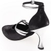 Chaussures de danse Rummos "Zita"cuir noir imitation peau de lézard et cuir argent