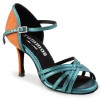 Chaussures de danse Rummos "Marylin" cuir bleu et orange