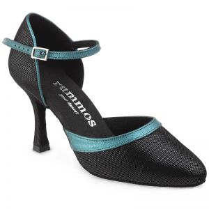 Chaussures de danse Rummos "Brenda" cuir noir et bleu