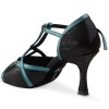 Chaussures de danse Rummos "Santigold" Cuir noir imitation peau de lézard er cuir bleu