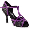 Chaussures de danse Rummos "Santigold" nubuck violet et nubuck noir strassé