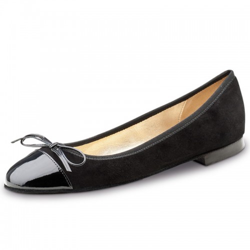 Chaussures de danse Werner Kern "Daisy" 1 cm cuirnoir vernis et velour noir