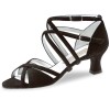 Chaussures de danse Werner Kern "Niki" 6,5 cm daim noir pour pieds fins