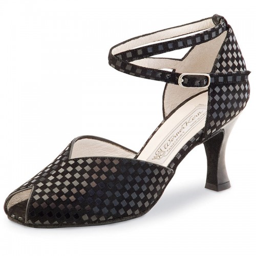 Chaussures de danse Werner Kern "Asta" 6,5 cm daim quadratino noir