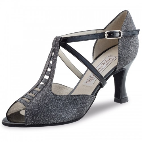 Chaussures de danse Werner Kern "Holly" 6,5 cm broca noir glitter