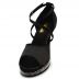 Chaussures de danse kizomba Label Latin "Ibiza" satin noir et strass