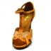 Chaussures de danse kizomba Label Latin " Octavia" Satin tan et glitter or