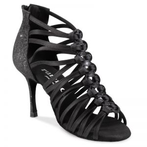 Chaussures de danse Rummos "Kenza" satin et glitter noir