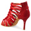 Chaussures de danse Rummos "Kenza" satin et glitter rouge