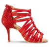 Chaussures de danse Rummos "Kenza" satin et glitter rouge