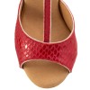 Chaussures de danse Rummos "Valentina" cuir rouge imlitation peau de serpent et cuir argent