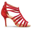 Chaussures de danse Rummos "Rica" nubuck et glitter rouge