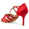 Chaussures de danseprofessionnelle Elite Rummos "Céine" satin rouge et strass 