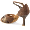 Chaussures de danse Rummos "Kamila"nubuck marron taupe et cuir bonze métal