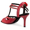 Chaussures de danse Rummos "Pasion" cuir rouge imitation peau de serpent