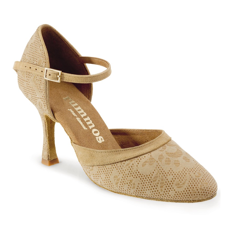 Chaussures de danse Rummos "Brenda" nubuck beige tan nehru