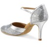 Chaussures de danse Rummos "Brenda" cuir argent glitter