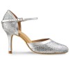 Chaussures de danse Rummos "Brenda" cuir argent glitter
