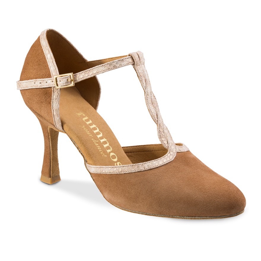 Chaussures de danse Rummos "Karen" nubuck marron camel