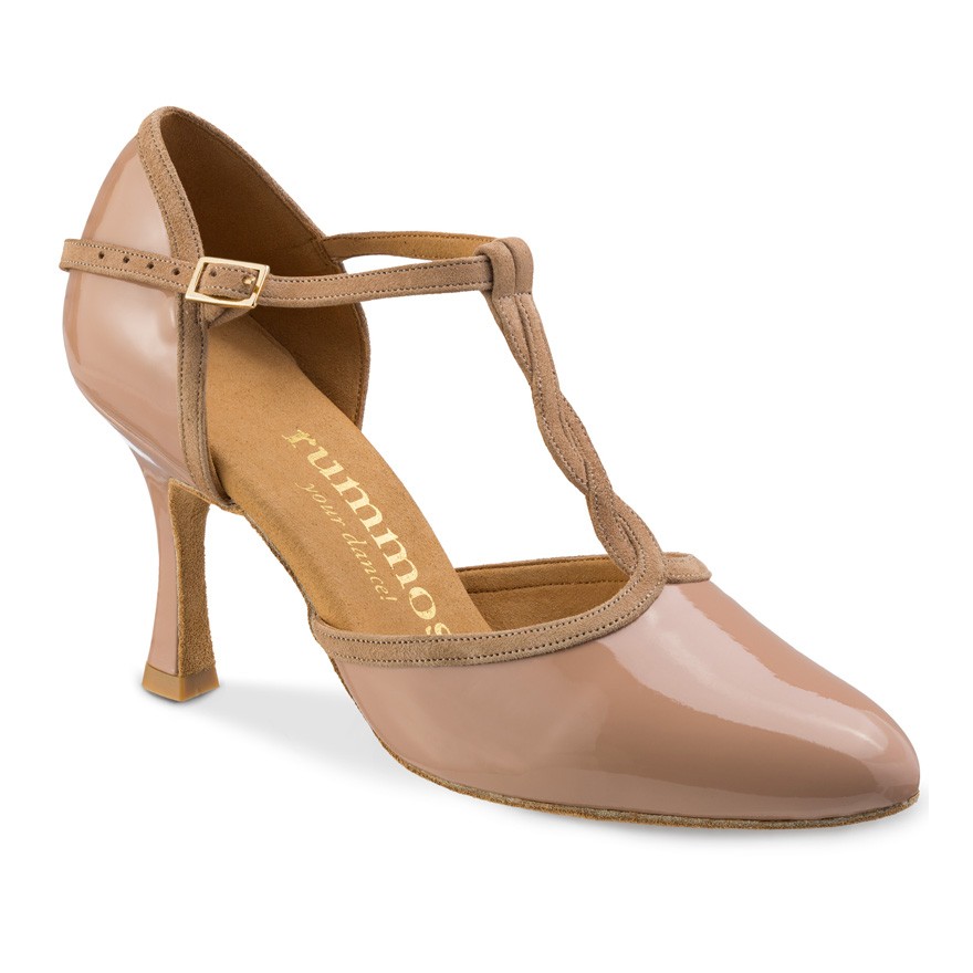 Chaussures de danse Rummos "Karen" cuir vernis beige