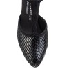 Chaussures de danse Rummos "Karen" cuir noir imitation peau de serpent