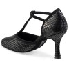 Chaussures de danse Rummos "Karen" cuir noir imitation peau de serpent