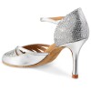 Chaussures de danse Rummos "Stella" cuir et glitter argent