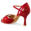 Chaussures de danse Rummos "Claire" nubuck et glitter rouge